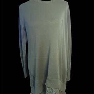 LOGO by Lori Goldstein Green Crew Neck Sweater